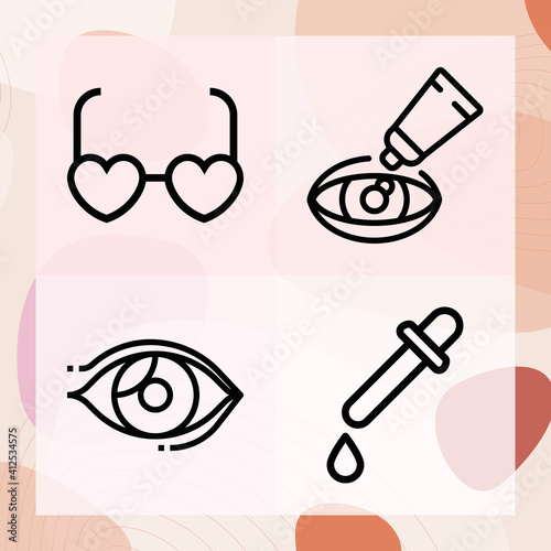 Simple set of central city related lineal icons