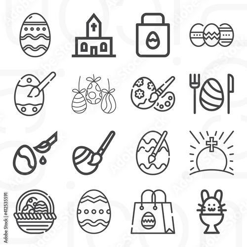 16 pack of east wind  lineal web icons set