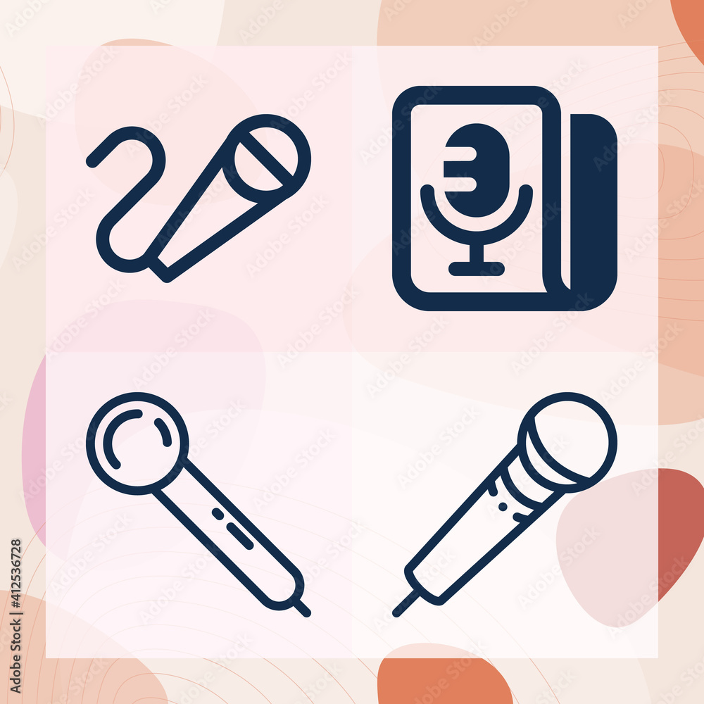 Simple set of singer related lineal icons Simple set of singer related lineal icons