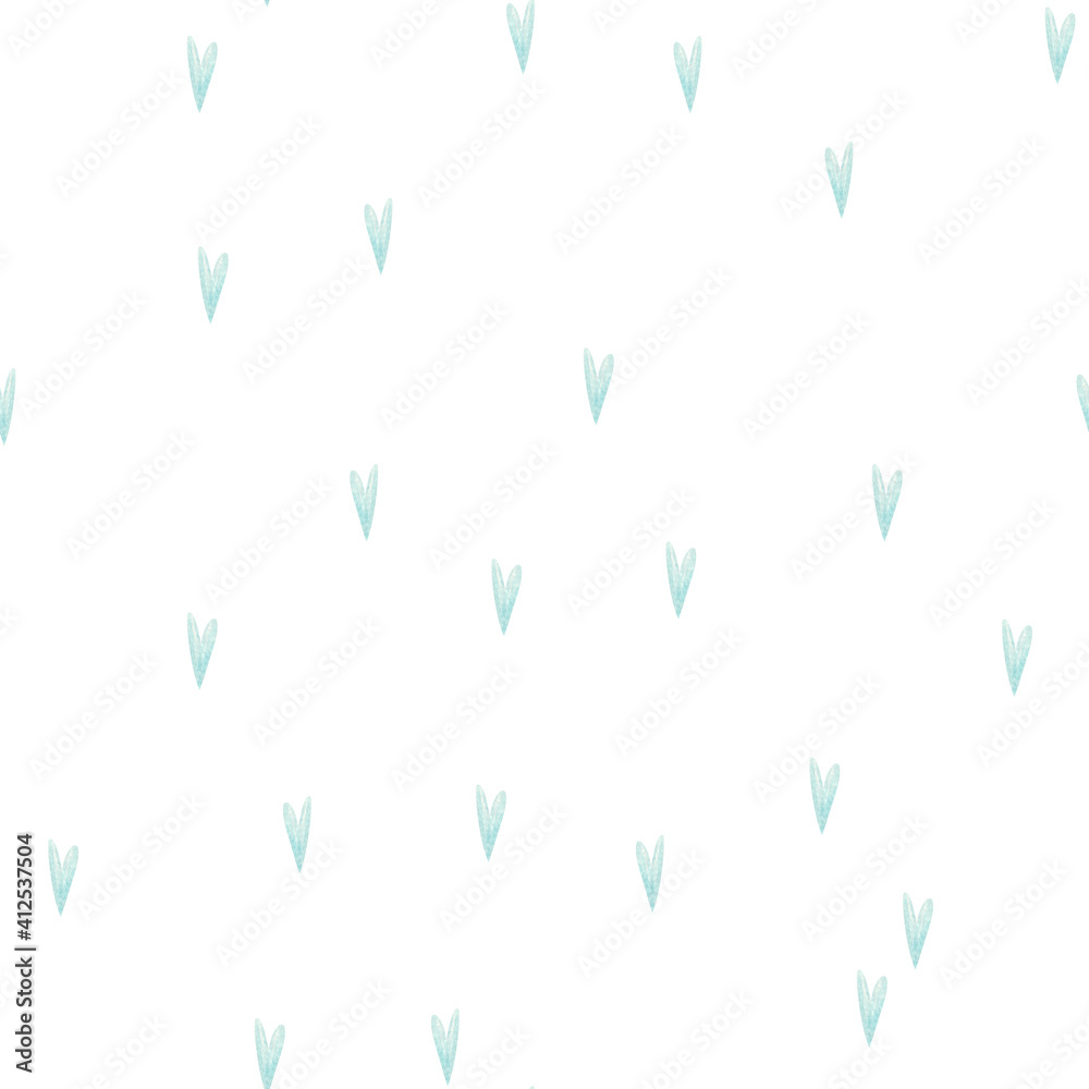 seamless pattern for saint's valentine day of blue hearts illustration watercolor seamless pattern for saint's valentine day of blue hearts illustration watercolor