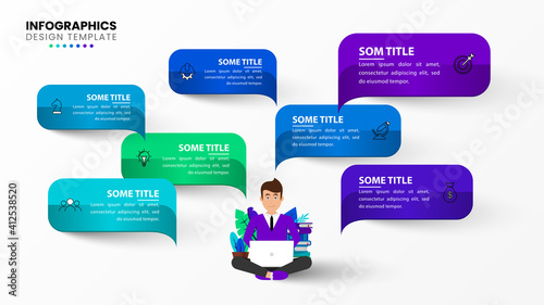 Infographic design template. Creative concept with 7 steps