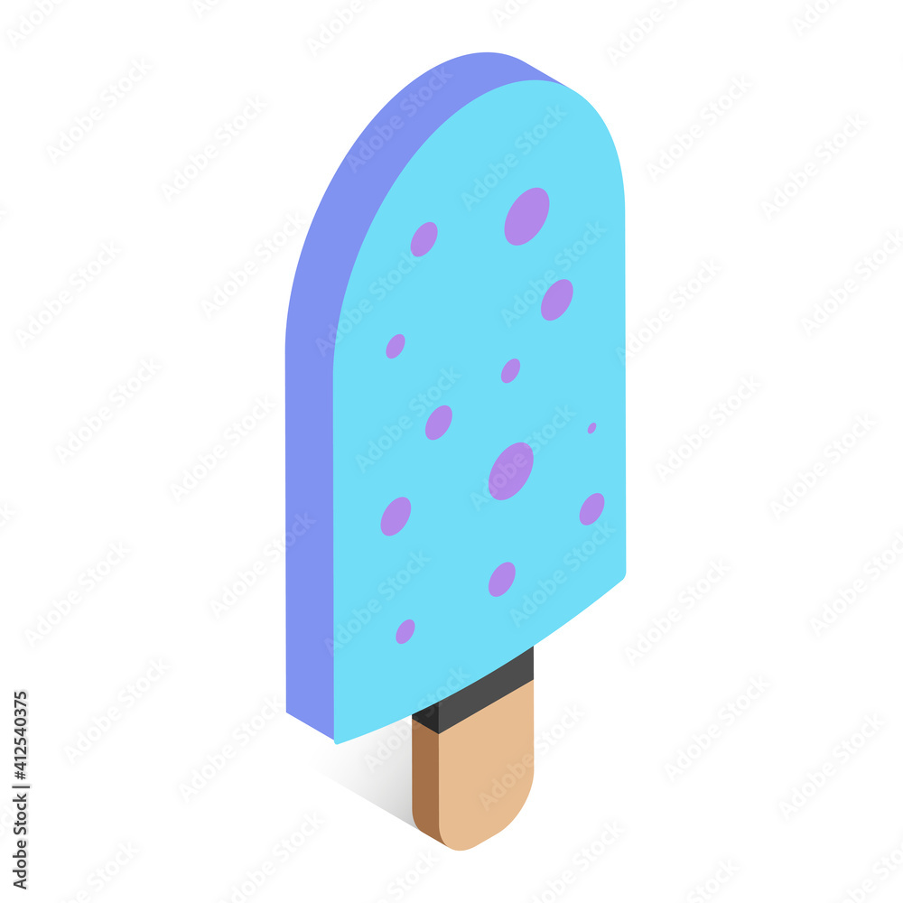 Ice crem on a stick. Vector illustration in isometric style. 3d ice cream icon. Ice crem on a stick. Vector illustration in isometric style. 3d ice cream icon.