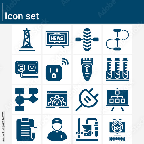 Simple set of current related filled icons.