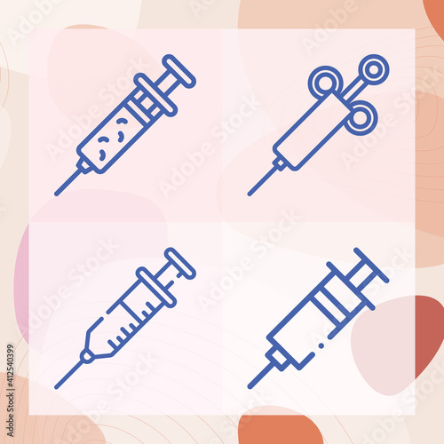 Simple set of syringe related lineal icons