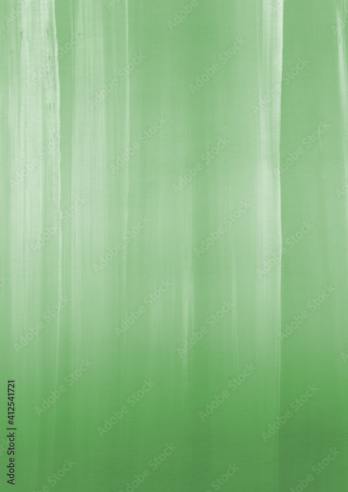Fototapeta premium Green ink and watercolor texture on white paper background. Gradient paint strokes and decalcomania effect. Hand-painted gouache abstract image. Mess on the canvas. 