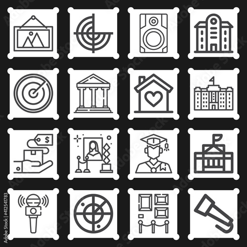 16 pack of hall  lineal web icons set