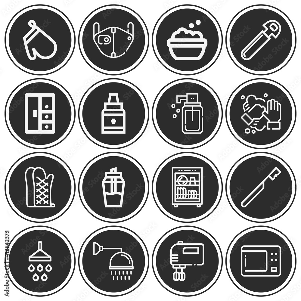 16 pack of indoor lineal web icons set 16 pack of indoor lineal web icons set