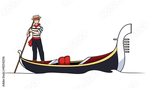 Gondolier on White