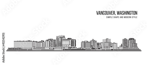 Cityscape Building Abstract Simple shape and modern style art Vector design -  Vancouver city  Washington