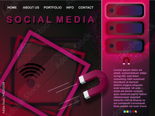Simple board web template vector.