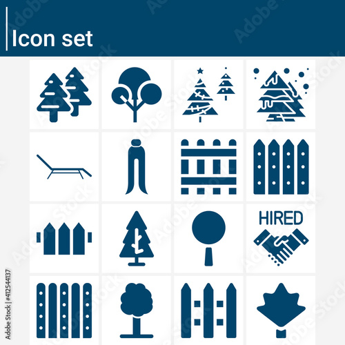 Simple set of commissioned related filled icons.