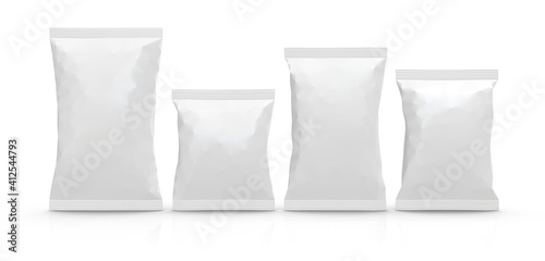 Set of Realistic Blank Bag Mockups isolated on white background.