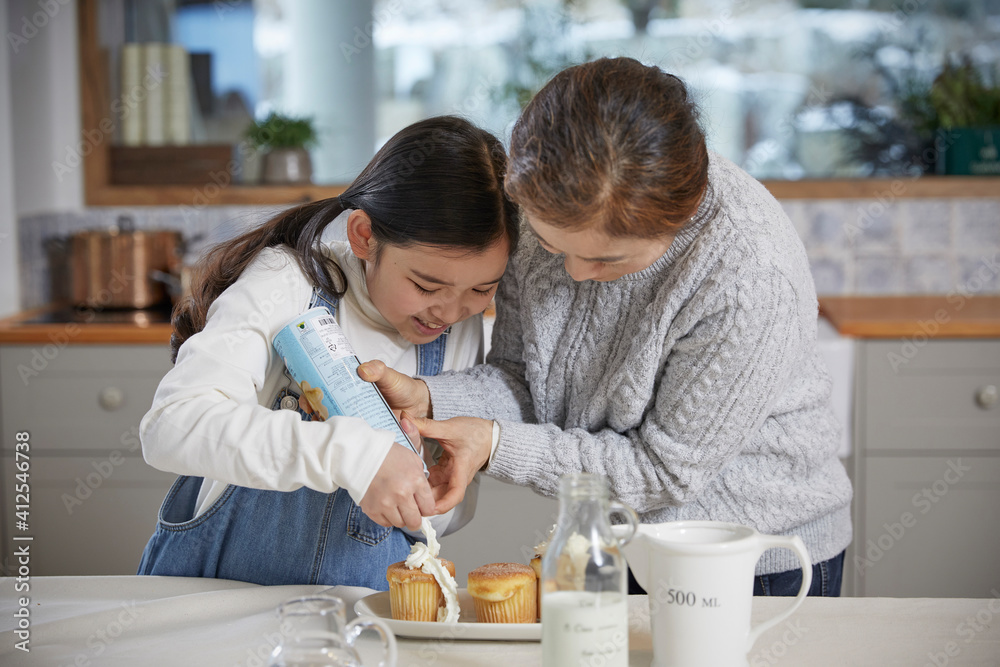 grandmother and granddaughter cooking time grandmother and granddaughter cooking time