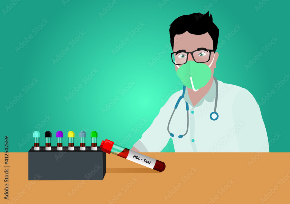 Blood sample for HDL (Highdensity lipoprotein) test. Lipid profile