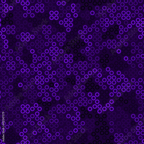 Seamless pattern with purple halftone rings ordered grid vector illustration