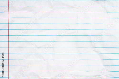 Obraz na płótnie Retro lined school crumpled paper background w salonie