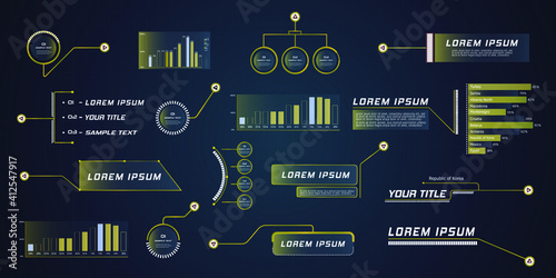 Futuristic style leader callout HUD. Modern digital templates applicable for frame layout. Information calls and arrows. Futuristic hud frame red and blue png.	 photo