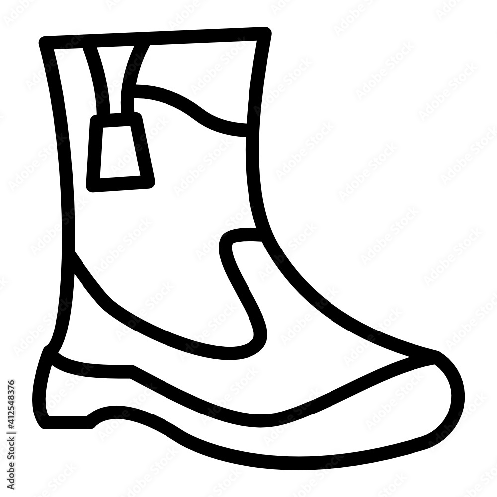 Close Shoes Concept Vector line Icon Design, Personal protective equipment Symbol on white background, Workplace health surveillance Sign, occupational safety and healthcare stock Illustration