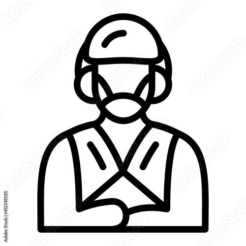 Full encapsulating suit Concept Vector line Icon Design, Personal protective equipment Symbol, Workplace health surveillance Sign, occupational safety and healthcare stock Illustration