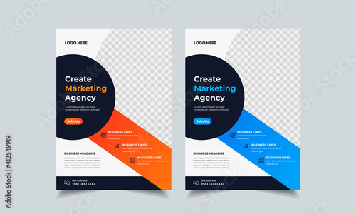 Corporate business flyer design template, creative brochure poster cover, color a4 print ready flyer