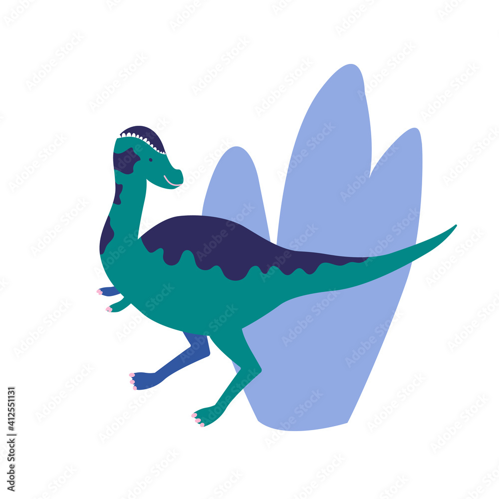 Obraz premium Cute Dinosaur vector illustration in flat style. For poster, t-shirt, wallpaper, card.