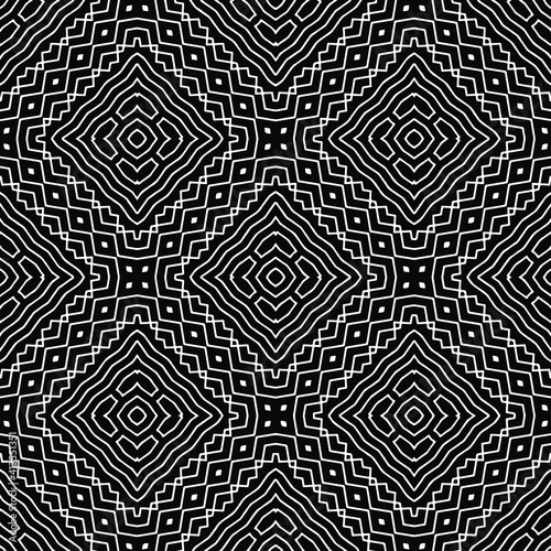 Wallpaper Mural  Geometric vector pattern with triangular elements. Seamless abstract ornament for wallpapers and backgrounds. Black and white colors. Torontodigital.ca