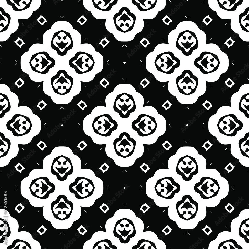 Geometric vector pattern with triangular elements. Seamless abstract ornament for wallpapers and backgrounds. Black and white colors. Geometric vector pattern with triangular elements. Seamless abstract ornament for wallpapers and backgrounds. Black and white colors.