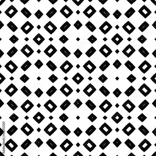 Geometric vector pattern with triangular elements. Seamless abstract ornament for wallpapers and backgrounds. Black and white colors.