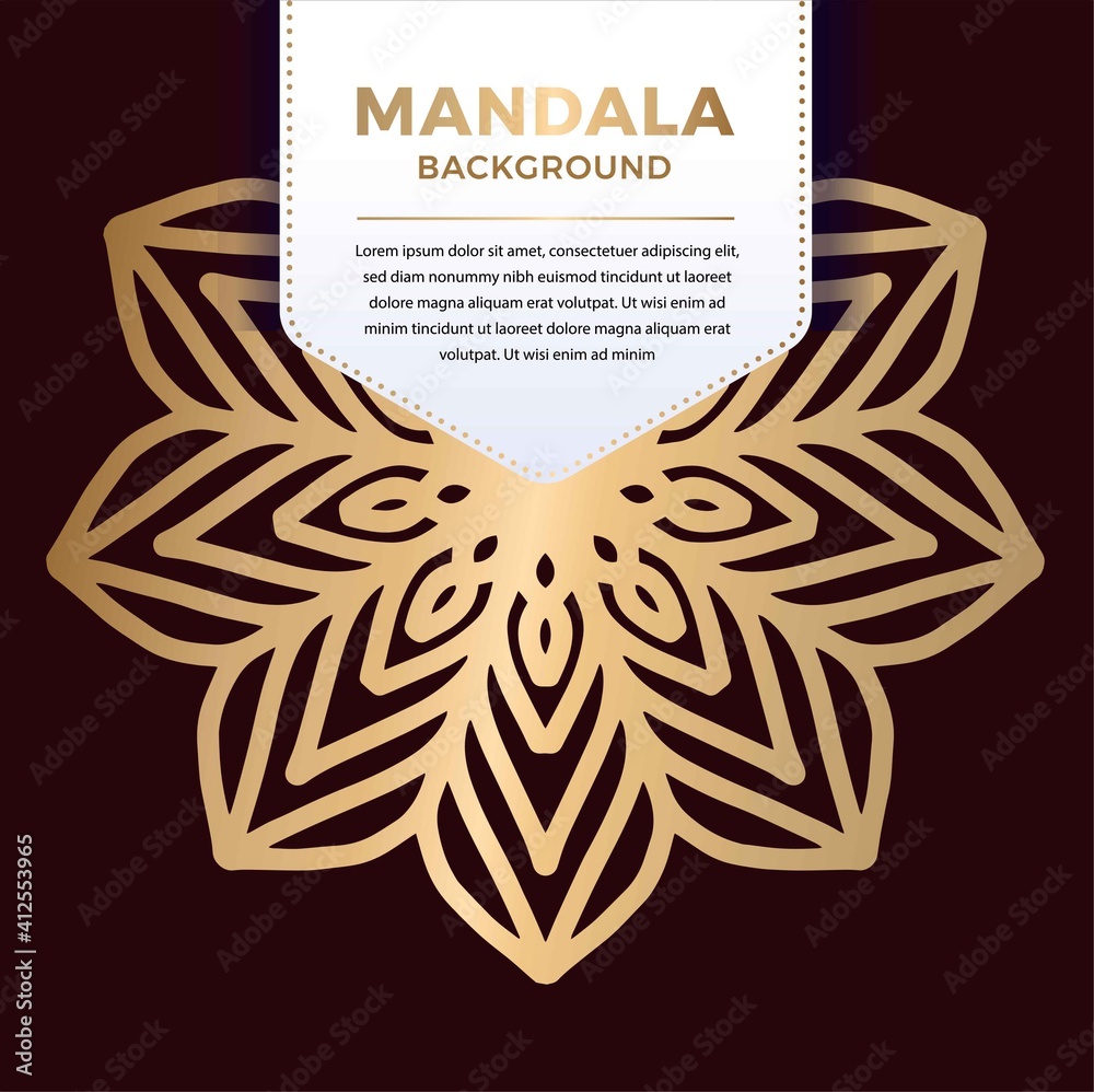 Fototapeta premium Luxury ornamental mandala Pattern Design in gold color Vector Illustration