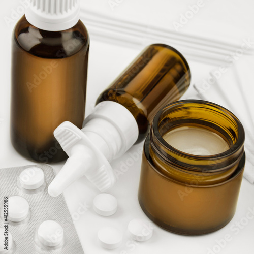 Cold medications with balm and mineral tablets