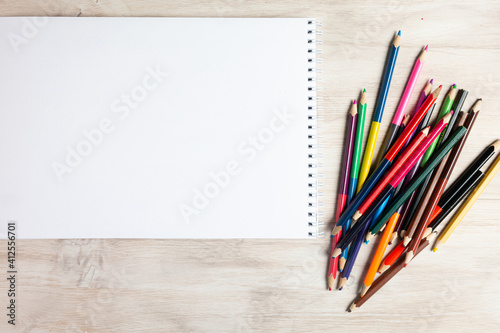 pencils on a wooden table