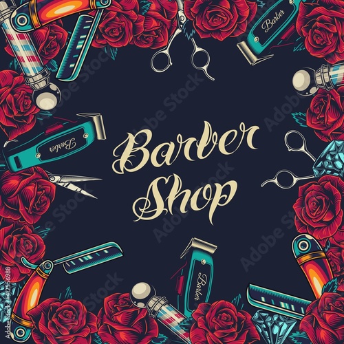 Barbershop vintage colorful concept