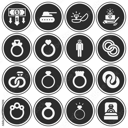 16 pack of intervention  filled web icons set