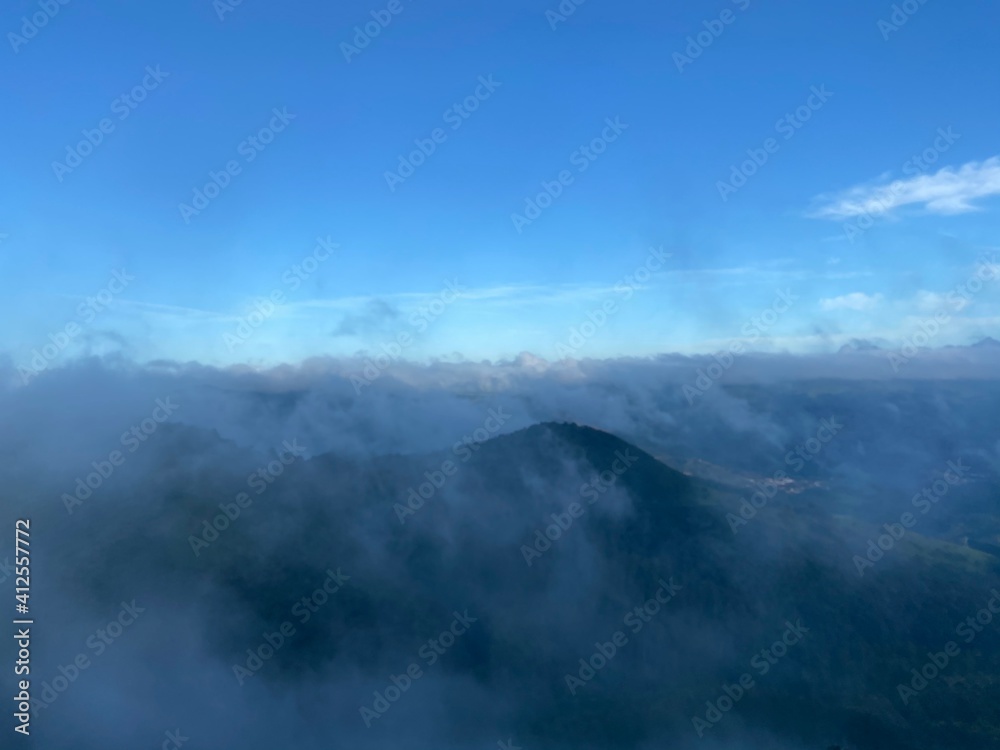 clouds over the mountains