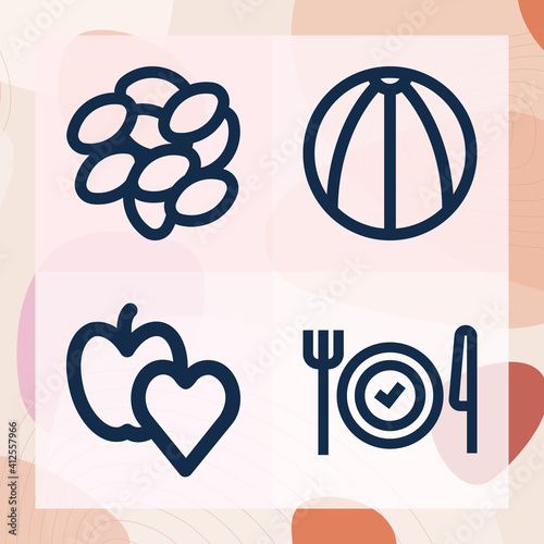 Simple set of adolescents related lineal icons