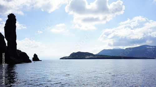 Scenic rock formation near Volcano Island  Aeolian Islands  Italy