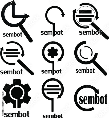 Search icon logo sets design free vector