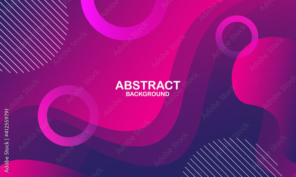 Colorful geometric background. Pink elements with fluid gradient. Dynamic shapes composition. Eps10 vector