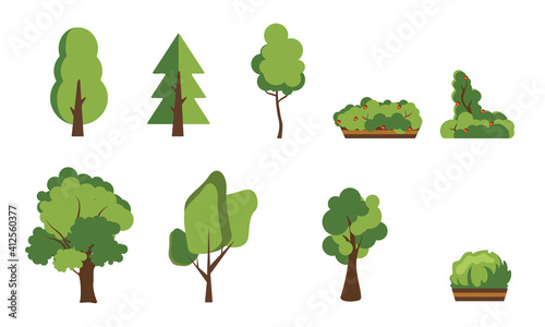 Collection of trees   Each tree in grouped and placed in different layers for easy use