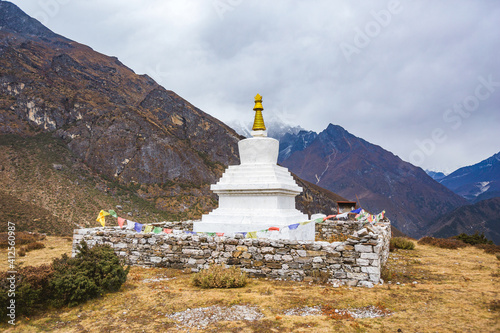 Buddhist stupa near Kumjung village in Nepal