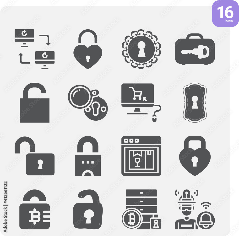 Simple set of methodist related filled icons.