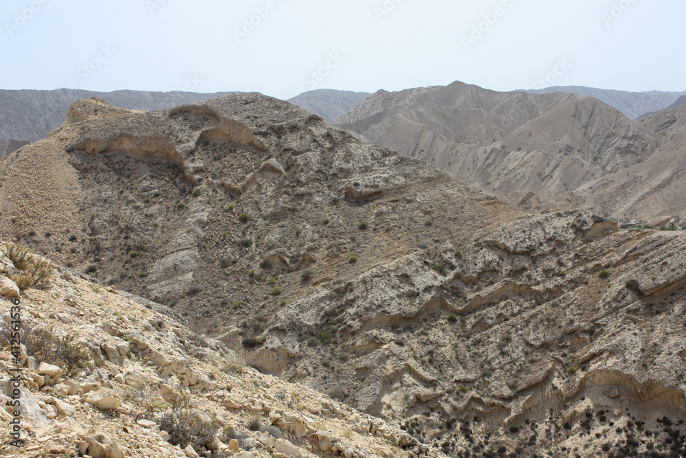 Mountain landscape outside of Muscat, Oman