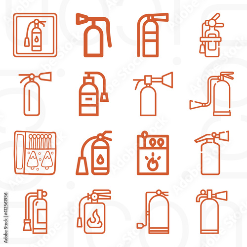 16 pack of appropriately  lineal web icons set