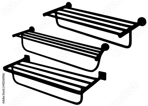 Heated towel rails in the bathroom set.