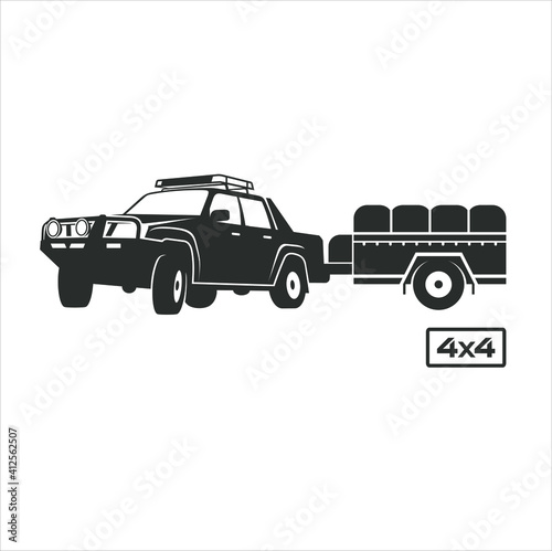 illustration of a adventure car, vector art.