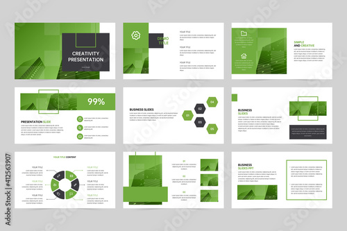 Business company presentation slide vector template