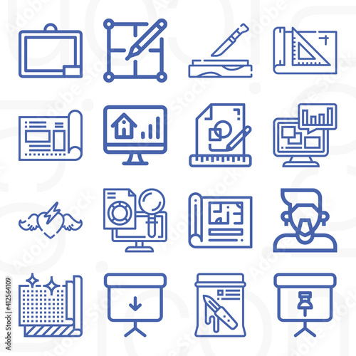 16 pack of calculus  lineal web icons set