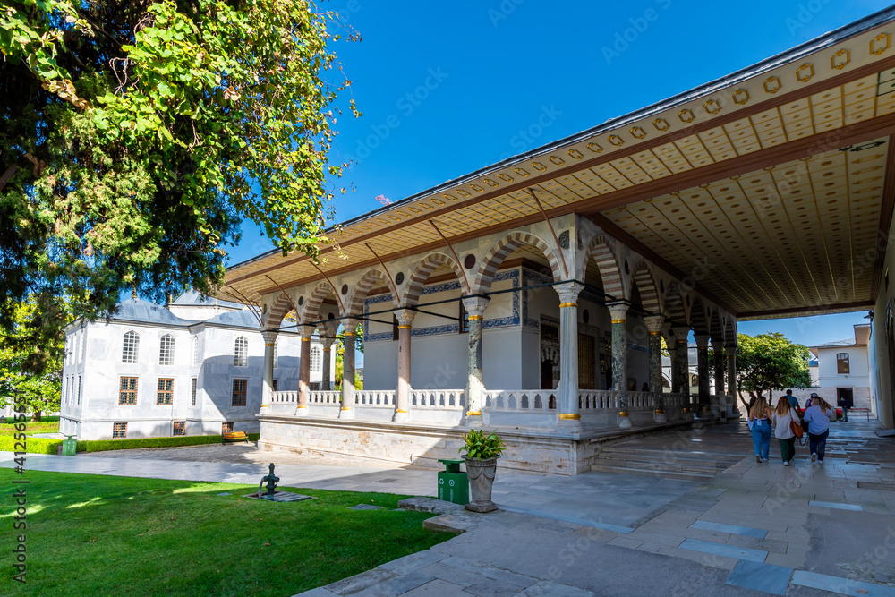 The Audience Hall in Topkapi Palace. Topkapi Palace is popular tourist attraction in the Turkey.