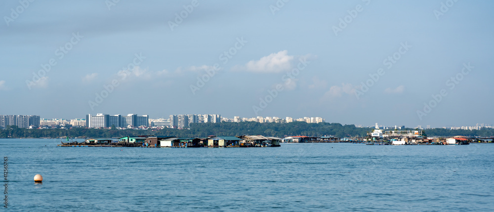 Water houses (Kelong) at Pualu Ubin, Singapore