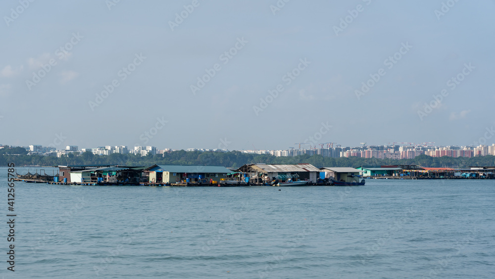 Water houses (Kelong) at Pualu Ubin, Singapore